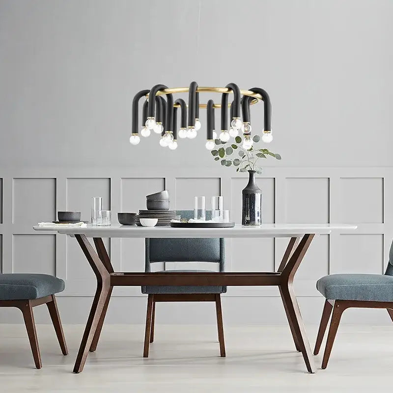 Suspension luminaire en forme de u inversée noire épurée