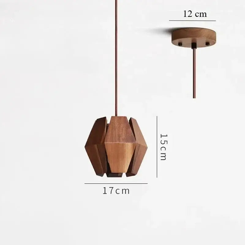 Suspension géométrique en bois naturel marron style chic