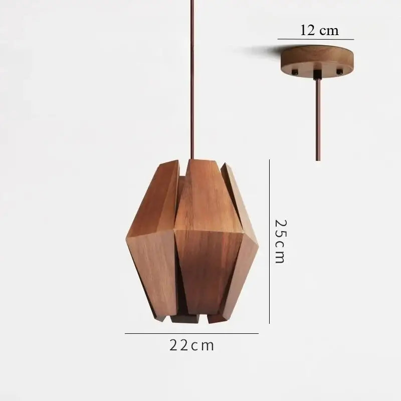 Suspension géométrique en bois naturel marron style chic
