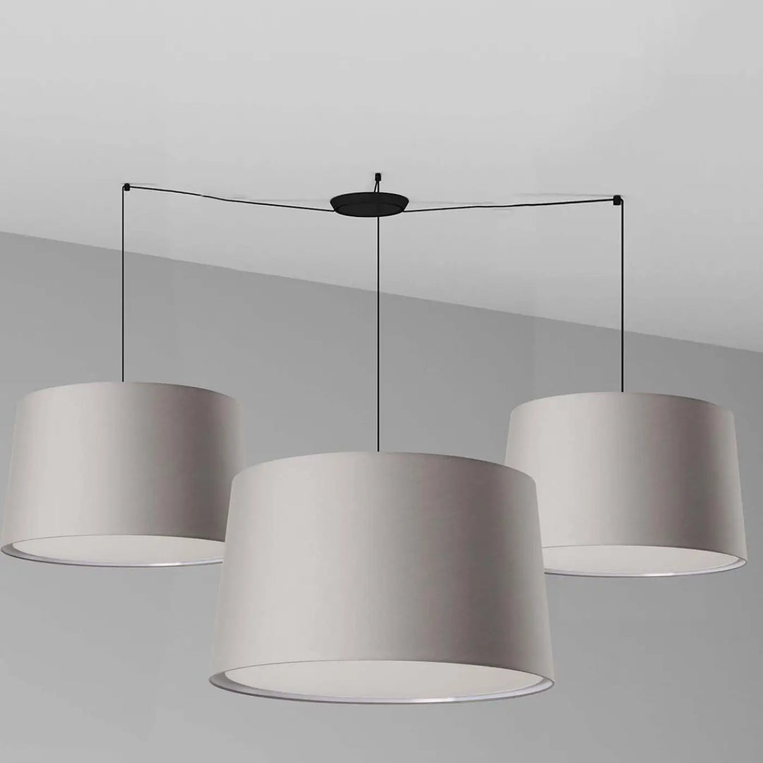 Suspension multiple Windsor abat-jours gris de Faro Barcelona