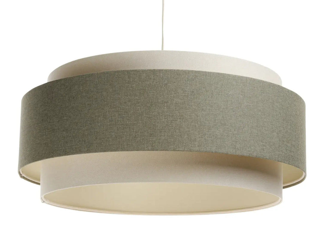Pendant lamp Doblo BOHO ELEGANT – Grey green/Ecru/Creme white