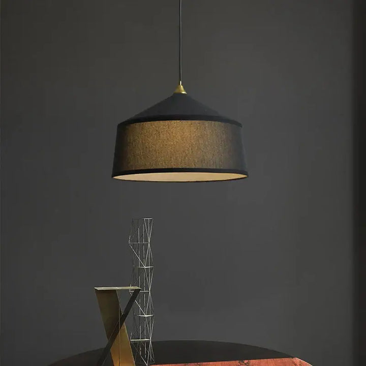 Suspension luminaire incandescente en tissus blanc ou noir