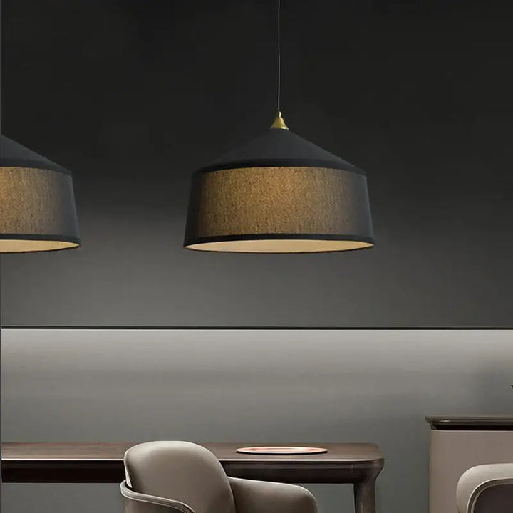 Suspension luminaire incandescente en tissus blanc ou noir