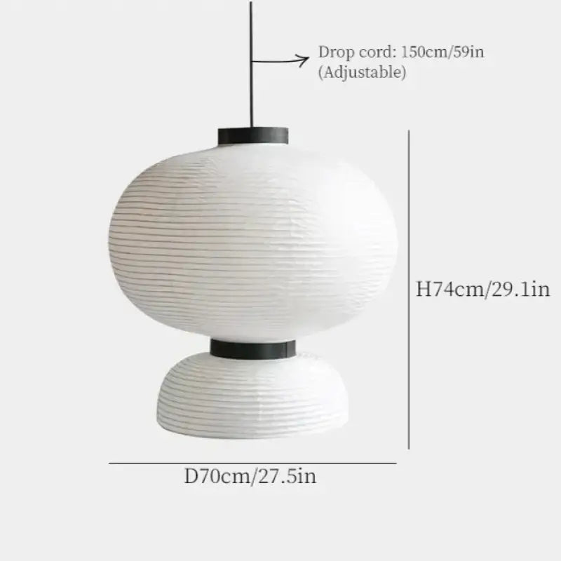 Suspension luminaire japonaise en papier blanc style lanterne
