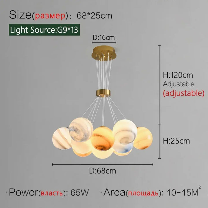 Nordic Round Glass Lamp Ball Postmodern Restaurant Bedroom Living Room Chandeliers Home Decoration Lusters Luminaires