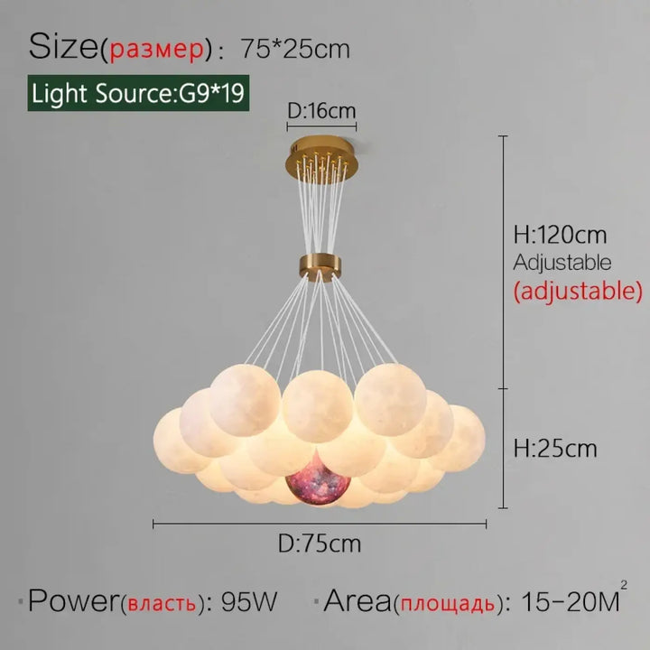 Nordic Round Glass Lamp Ball Postmodern Restaurant Bedroom Living Room Chandeliers Home Decoration Lusters Luminaires