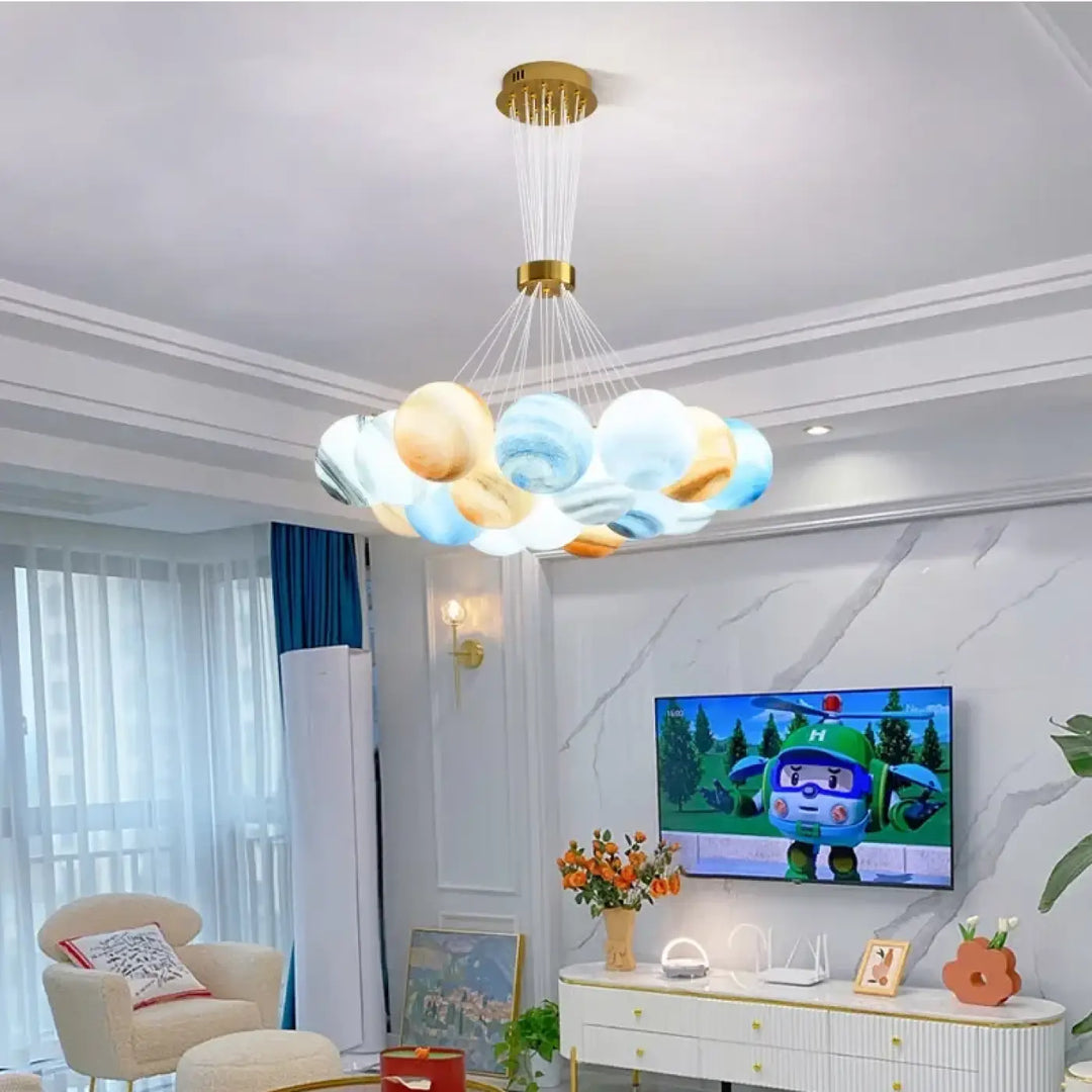 Suspension led élégant et contemporain style multicolore