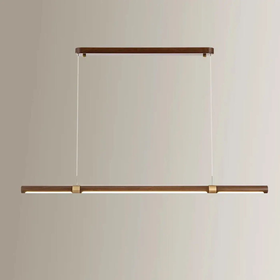 Suspension luminaire led linéaire en bois naturel scandinave