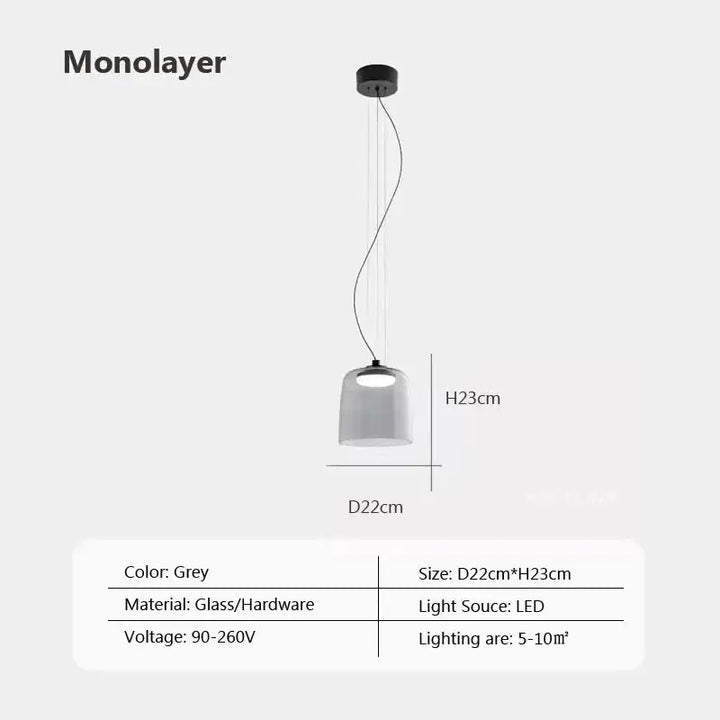 Suspension luminaire led orange éclatante design élégant