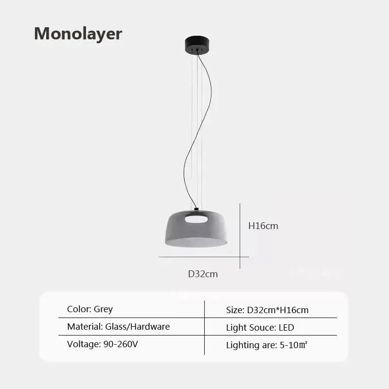 Suspension luminaire led orange éclatante design élégant