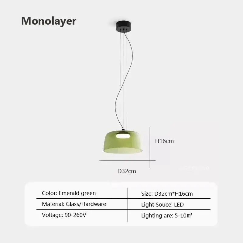 Suspension luminaire led orange éclatante design élégant