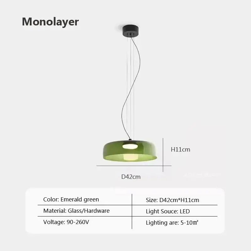 Suspension luminaire led orange éclatante design élégant