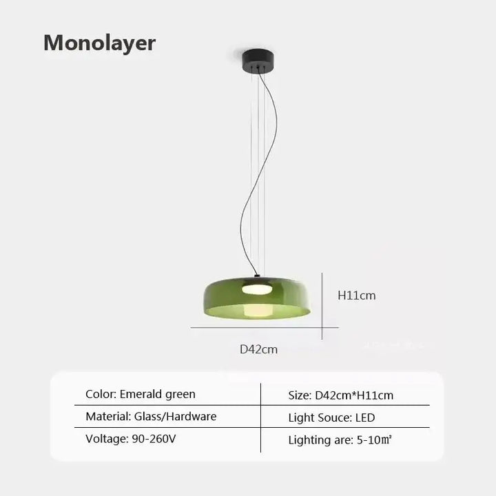 Suspension luminaire led orange éclatante design élégant