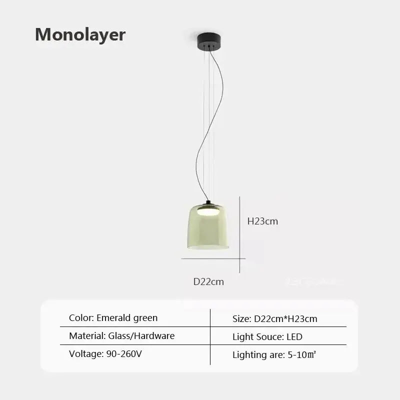 Suspension luminaire led orange éclatante design élégant