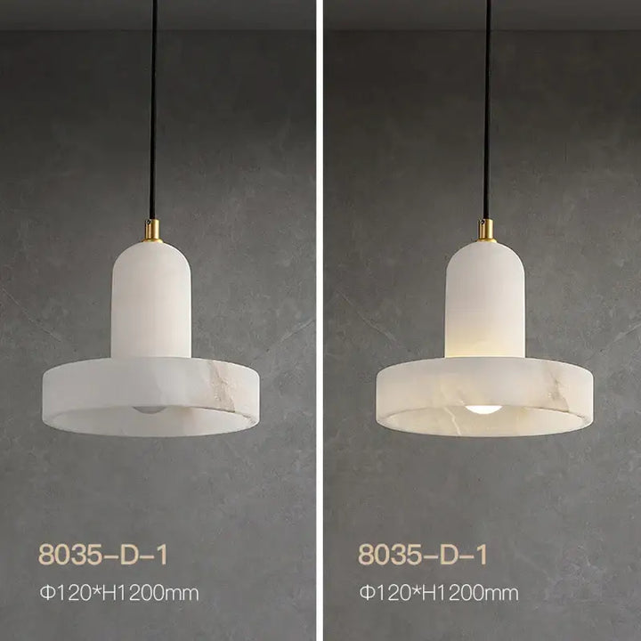 Suspension en marbre et doré design moderne blanc luxe