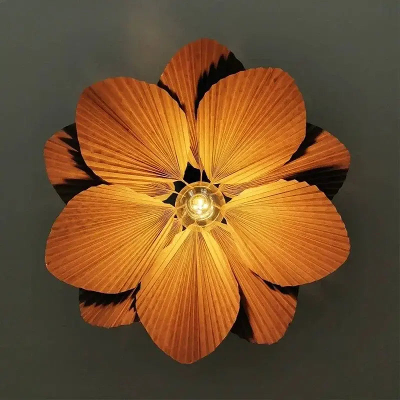 Suspension luminaire marron en forme de fleur décorative