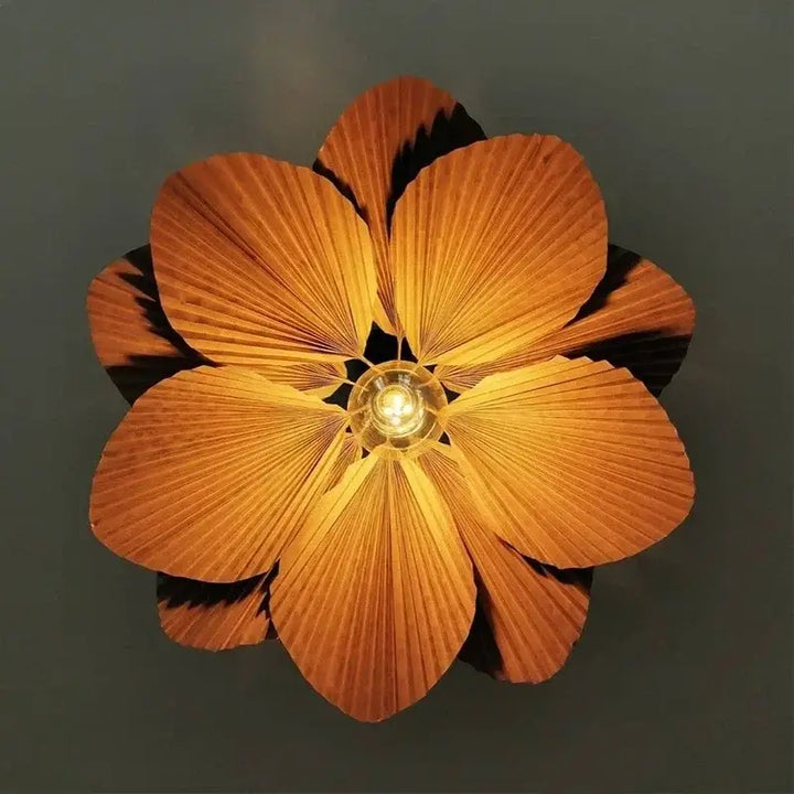Suspension luminaire marron en forme de fleur décorative