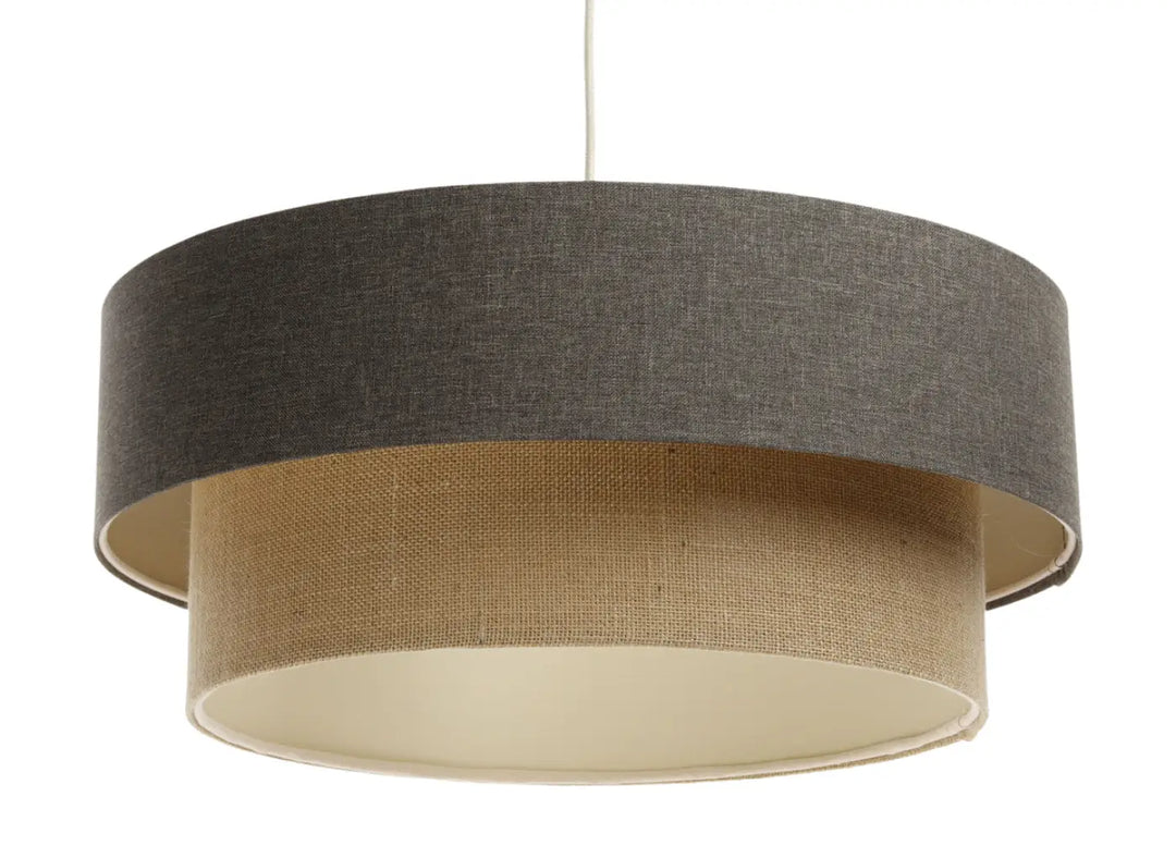 Pendant lamp Duo BOHO ELEGANT – Grey brown/Beige/Ecru