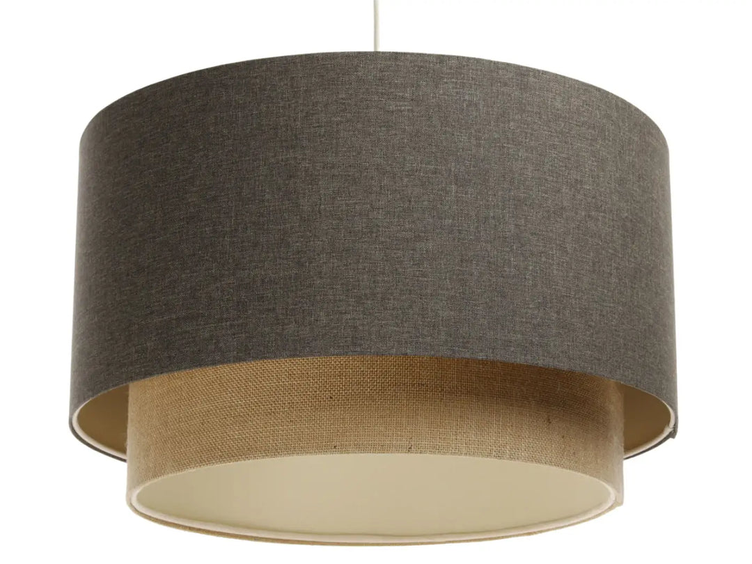 Pendant lamp Duo BOHO ELEGANT – Grey brown/Beige/Ecru