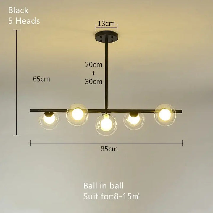 Suspension luminaire minimaliste noir et verre opalin chic