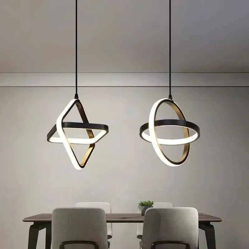 La suspension luminaire minimaliste style géométrique noir
