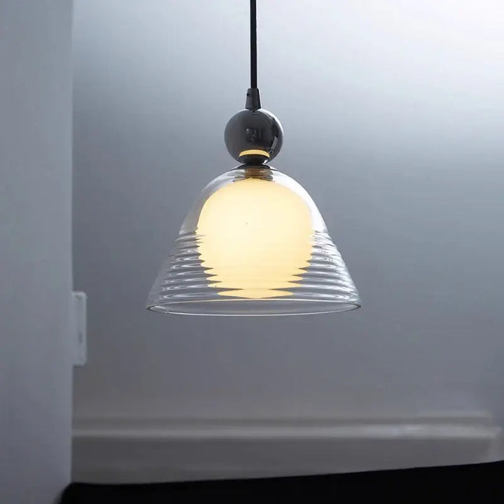 Suspension luminaire minimaliste en verre transparent design épuré