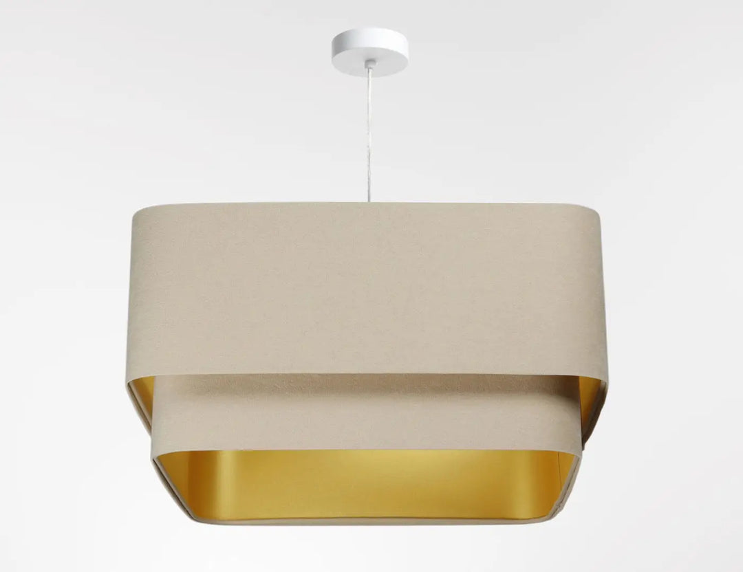 Suspension Luminaire | KWADRO DUO VELOUR (Beige)