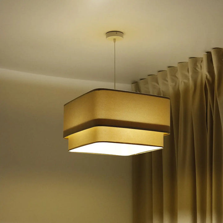 Suspension Luminaire | KWADRO DUO VELOUR (Beige)