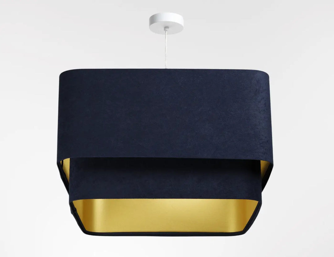 Suspension Luminaire | KWADRO DUO VELOUR (Bleu Marine)