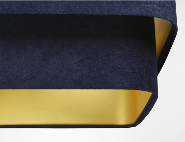 Suspension Luminaire | KWADRO DUO VELOUR (Bleu Marine)