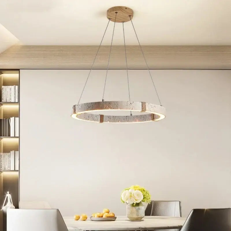 Suspension luminaire moderne en bois et métal design