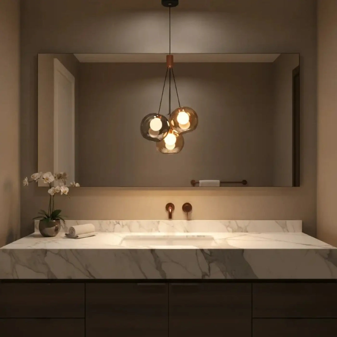 Luminaire plafonnier troniu suspension luminaire moderne en verre chaud avec accents cuivre pour salle à manger plus qu’un éclairage