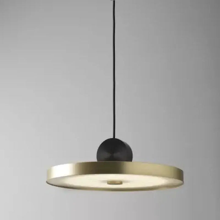 Suspension Luminaire Moderne Design Rond Noir Et Doré Style Chic
