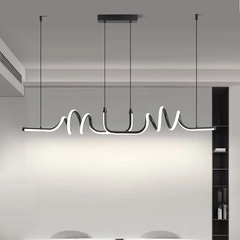 Suspension luminaire moderne effet ondulé design élégant