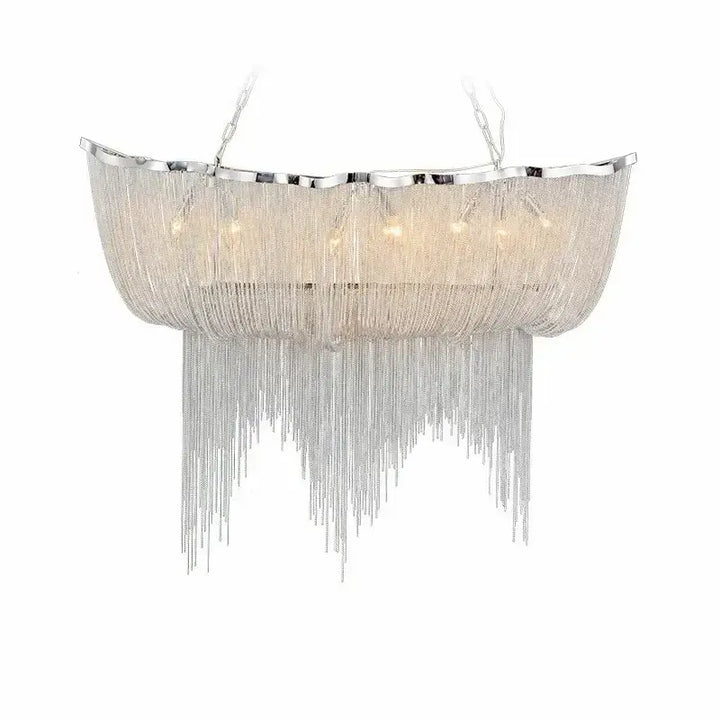 Suspension luminaire moderne avec fils métalliques argentés chic