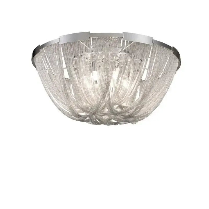 Suspension luminaire moderne avec fils métalliques argentés chic