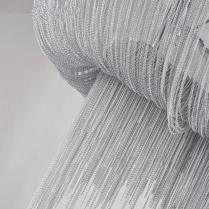 Suspension luminaire moderne avec fils métalliques argentés chic