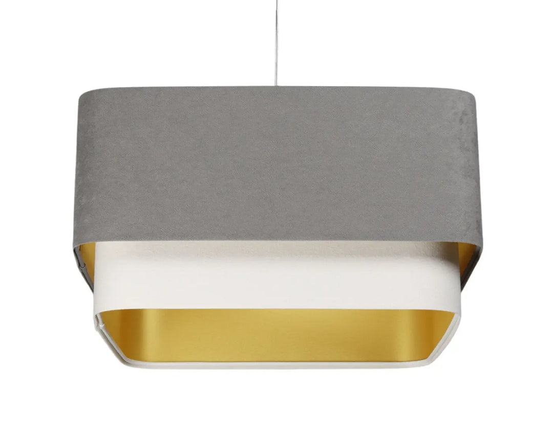Pendant lamp Kwadro Duo Velour – Grey/White
