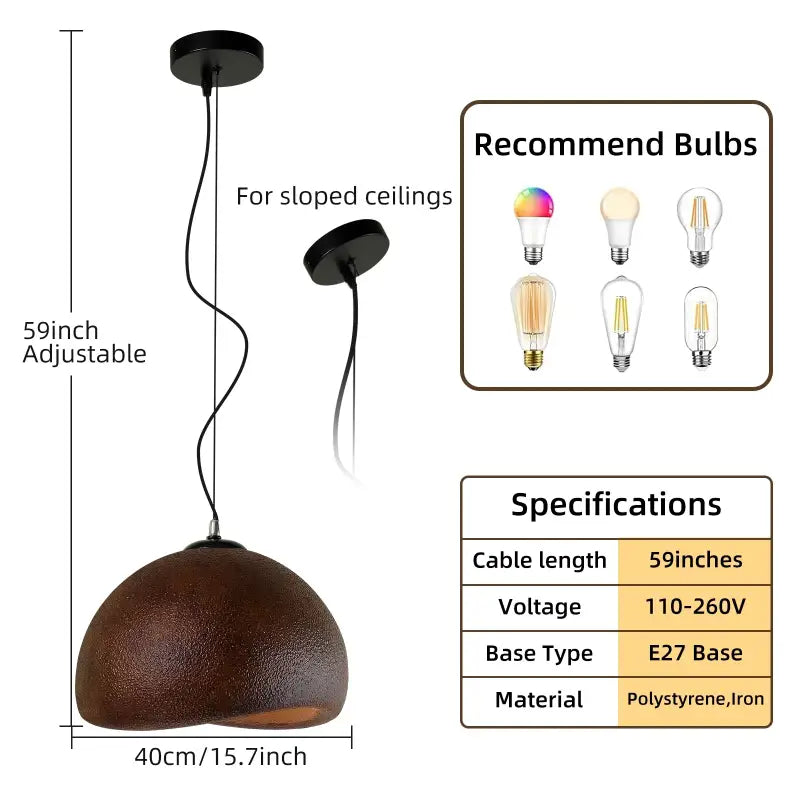 Suspension luminaire moderne en hdps design contemporain