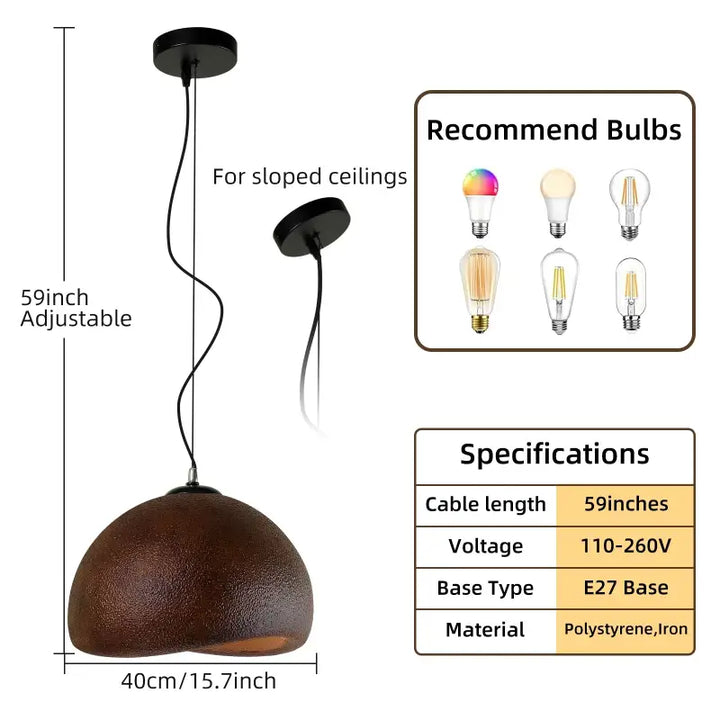 Suspension luminaire moderne en hdps design contemporain