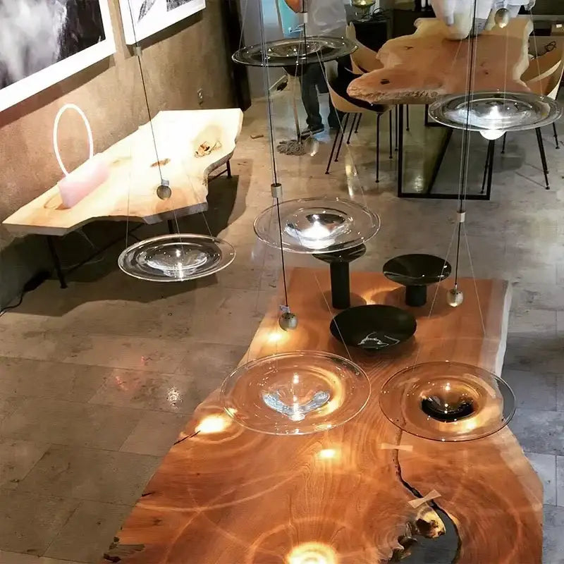 Suspension luminaire moderne led en aluminium et verre