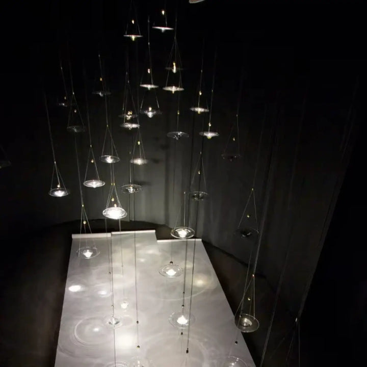 Suspension luminaire moderne led en aluminium et verre