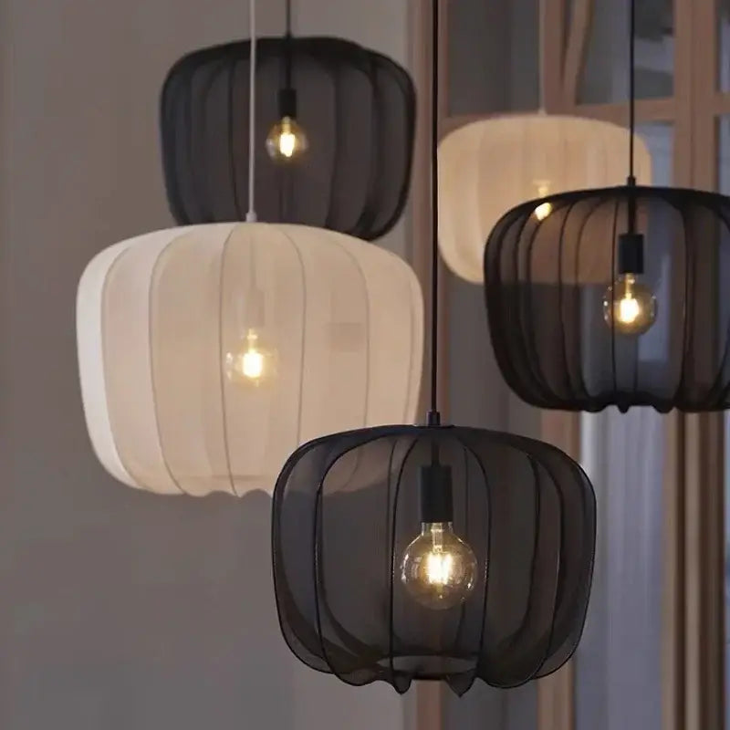 Suspension Luminaire Moderne En Métal Et Tissu Design Élégant