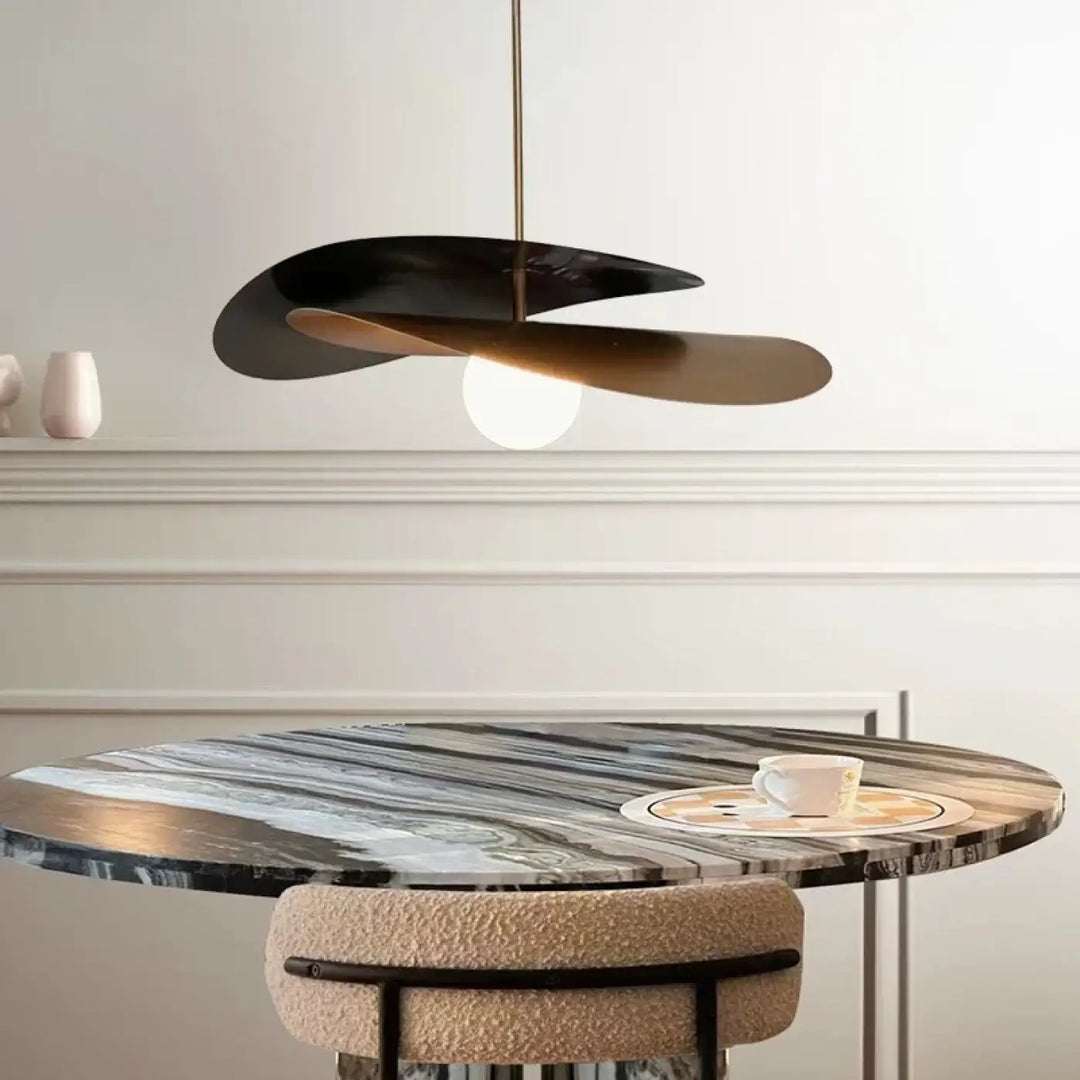 Suspension luminaire moderne noir et laiton minimaliste chic