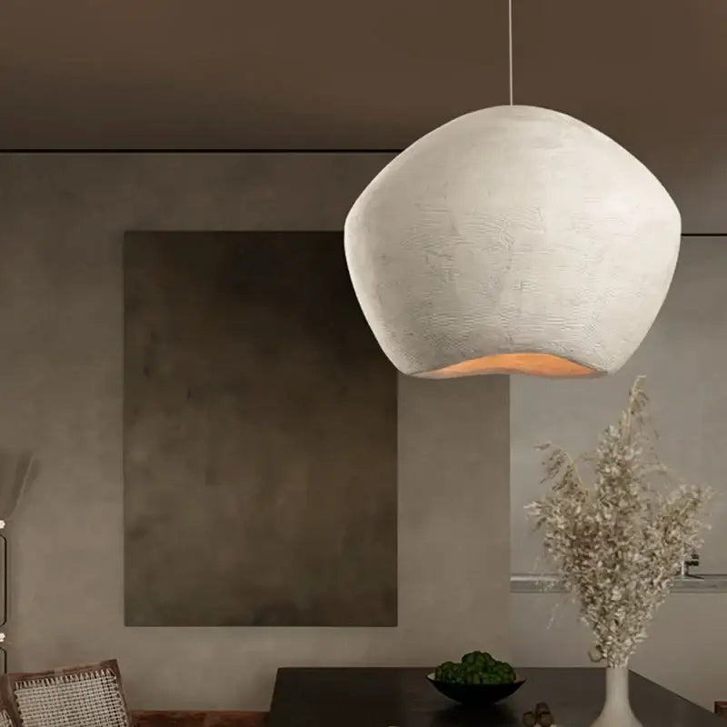 Suspension luminaire moderne en plâtre texturé blanc élégant