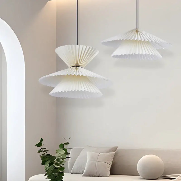 Suspension luminaire moderne plissée à étages design élégant

