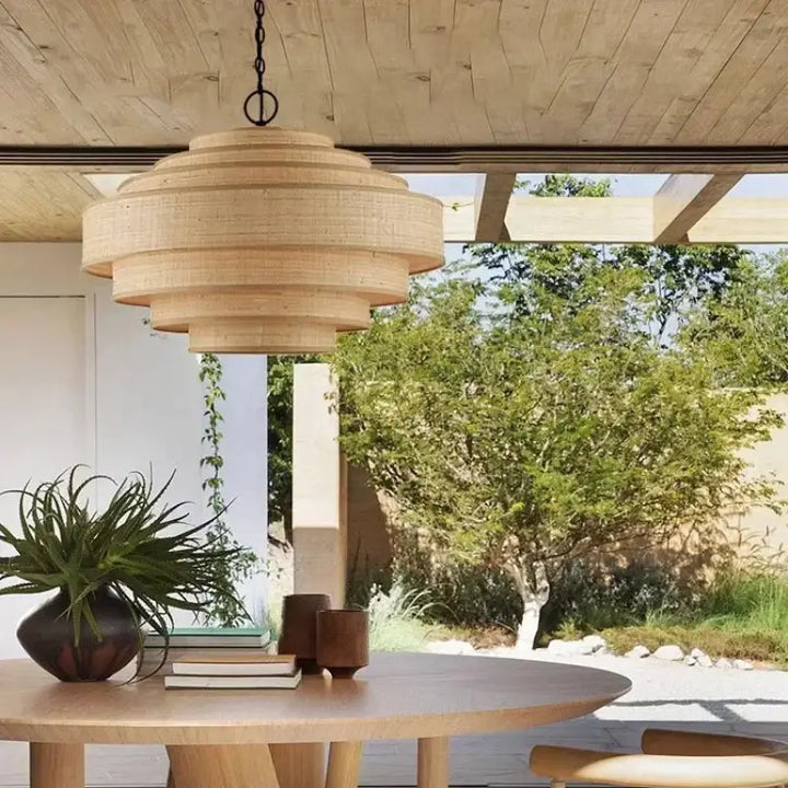 Suspension Luminaire Moderne En Rotin Naturel Design Élégant

