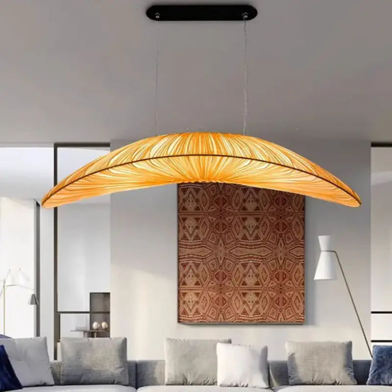 Suspension Luminaire Moderne Tissu Allongée Unique Élégance