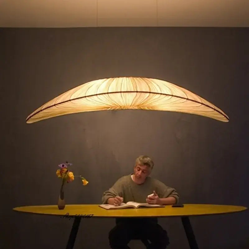 Suspension Luminaire Moderne Tissu Allongée Unique Élégance