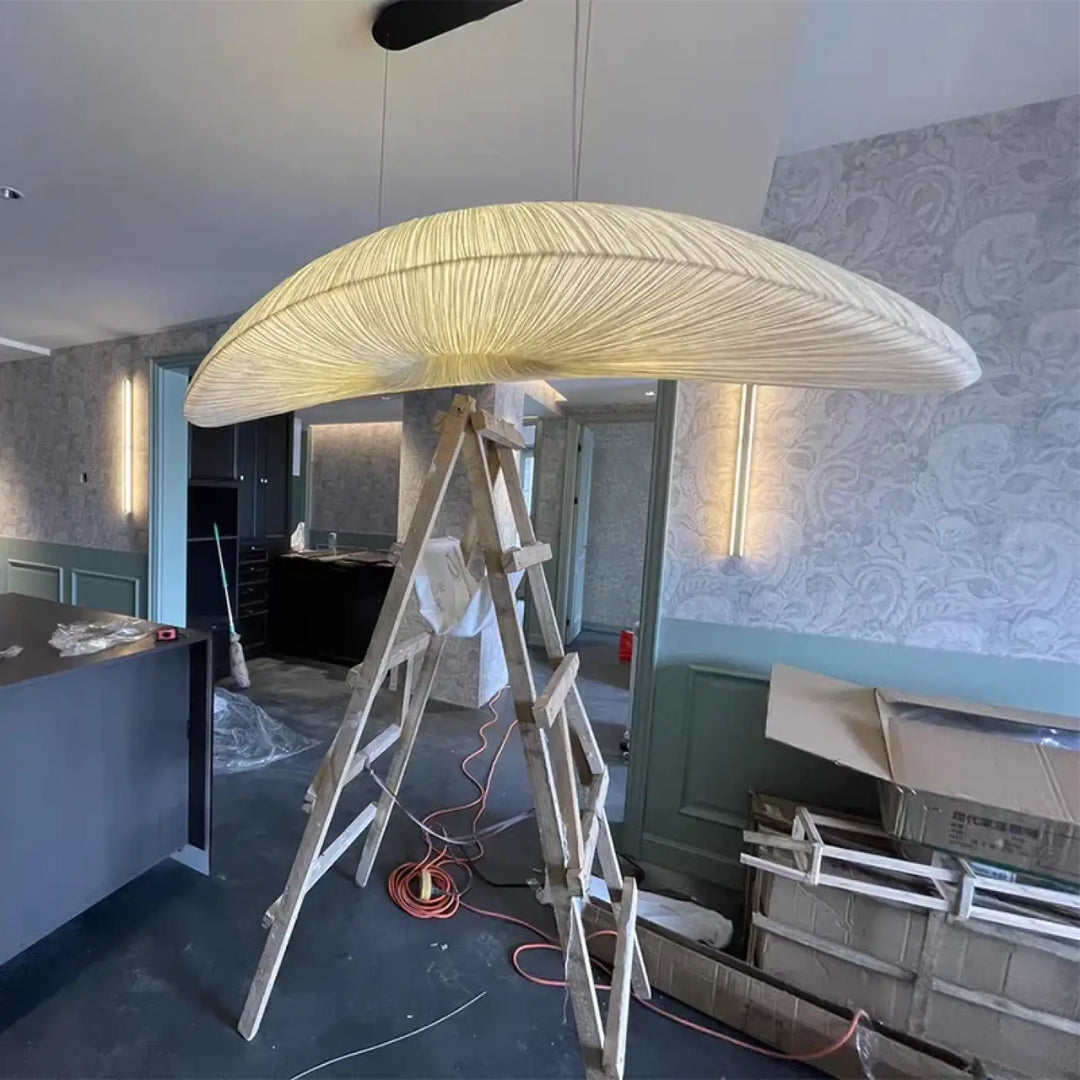Suspension Luminaire Moderne Tissu Allongée Unique Élégance